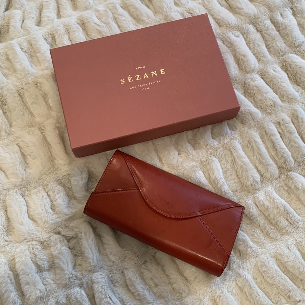 Sezane Olivia Tomette Lisse Heritage Leather Wallet - Picture 2 of 6